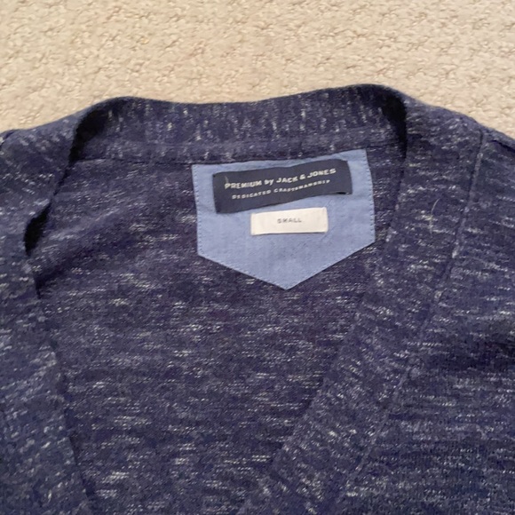 Dark Blue Men’s Cardigan from Plenty. - Picture 2 of 3